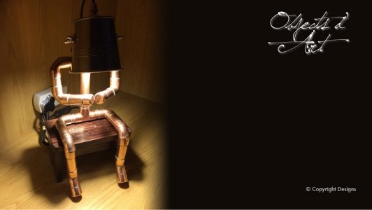 Copper Man Bench Lamp