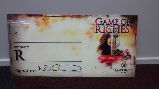 Game of Riches cheque